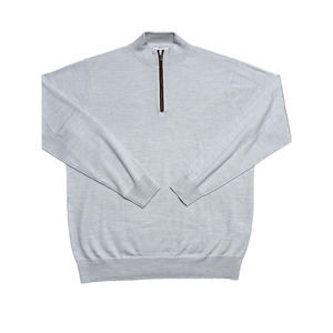 Peter Millar Sweater Mens Large White Merino Wool Blend Quarter Zip Pullover